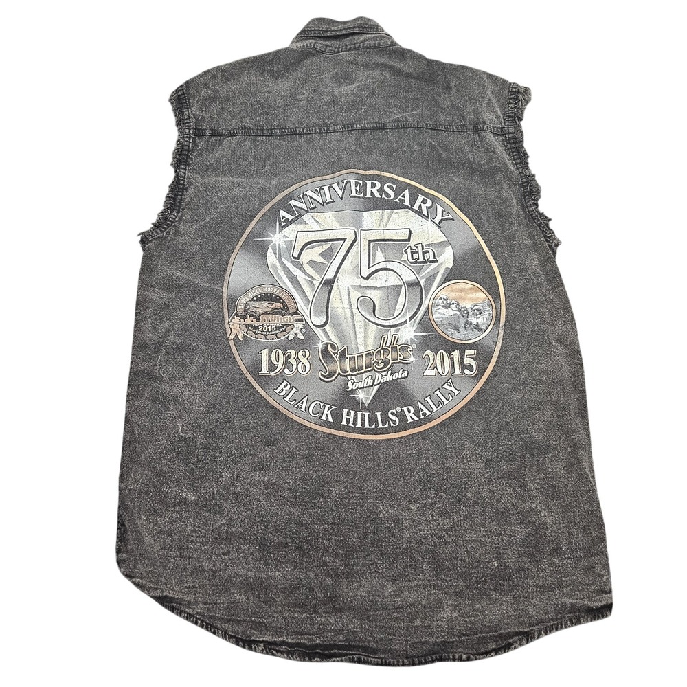 Sturgis Sleeveless Biker Shirt‎ XL 2015 Rally Sleeveless Black Motorcycle Rider